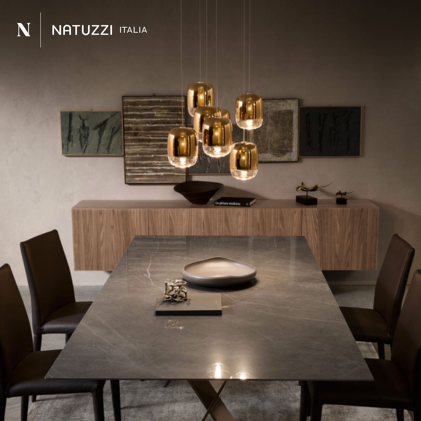 Hanging Copper Mini Gong Pendant Lights