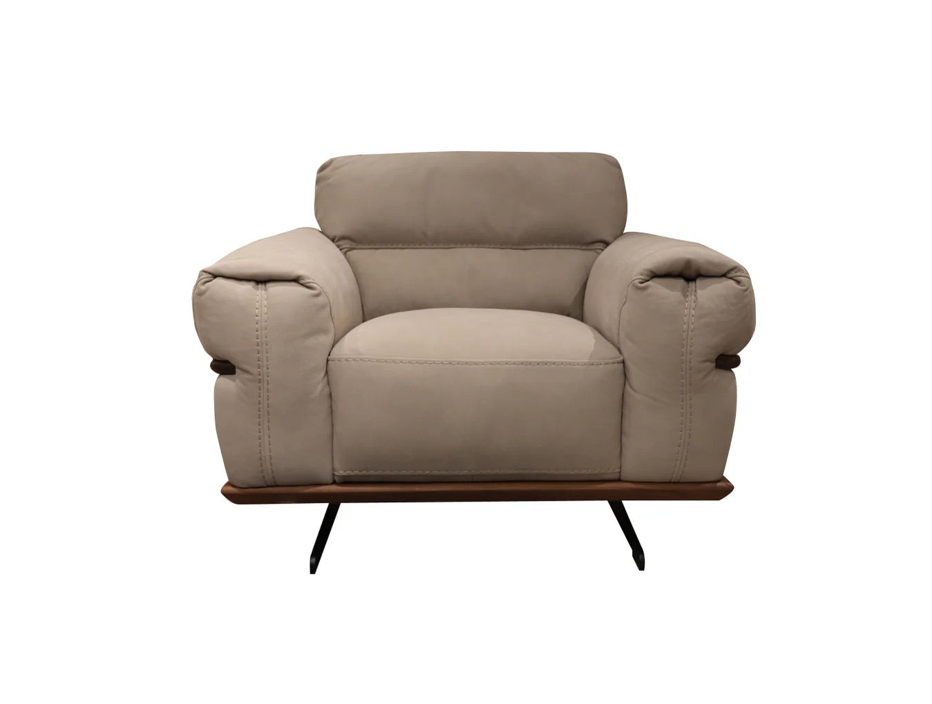 Gray Leather Armchair