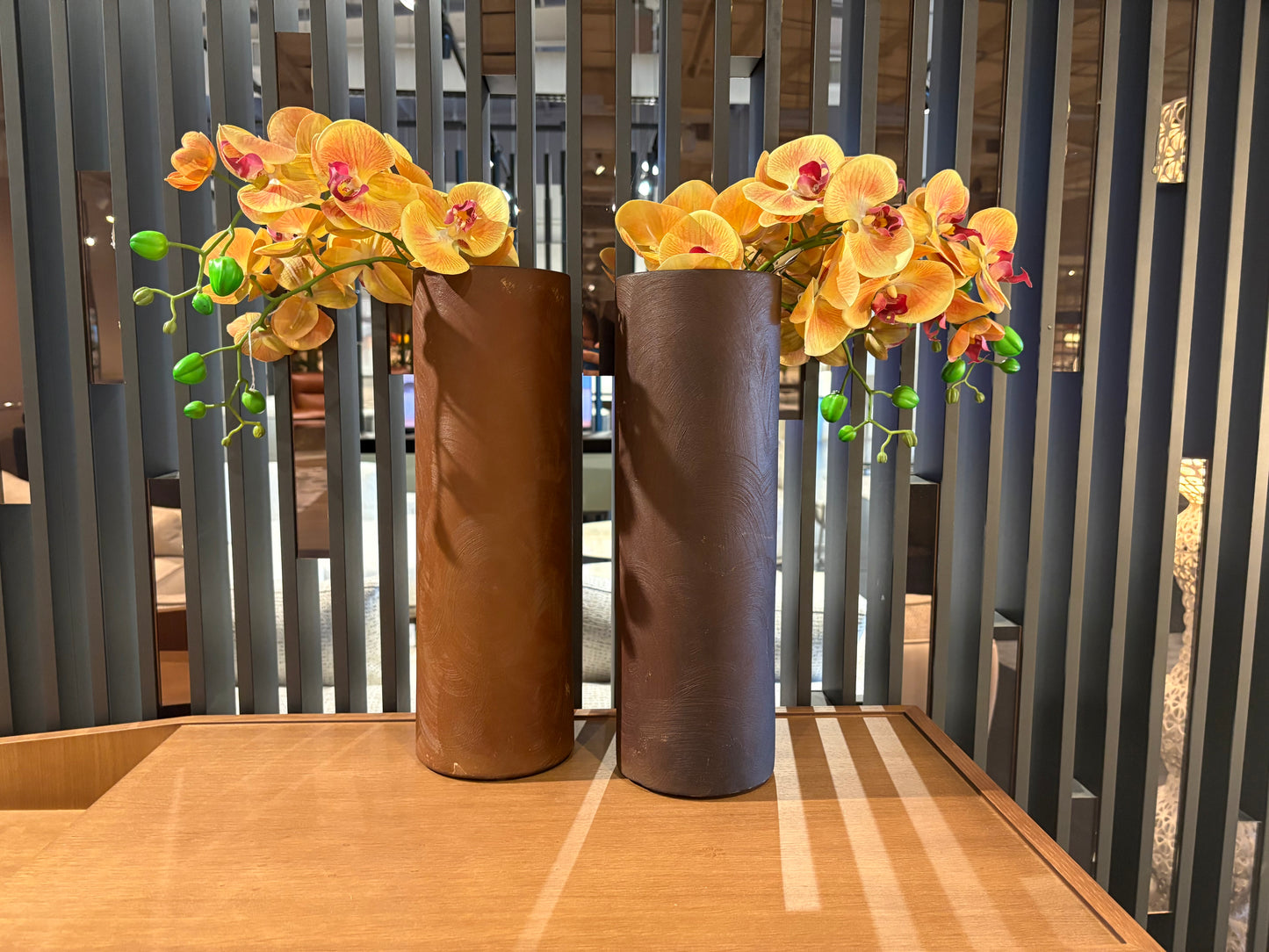 Rustic Cylindrical Flower Vases