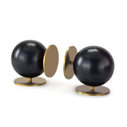 Black Round Bookend
