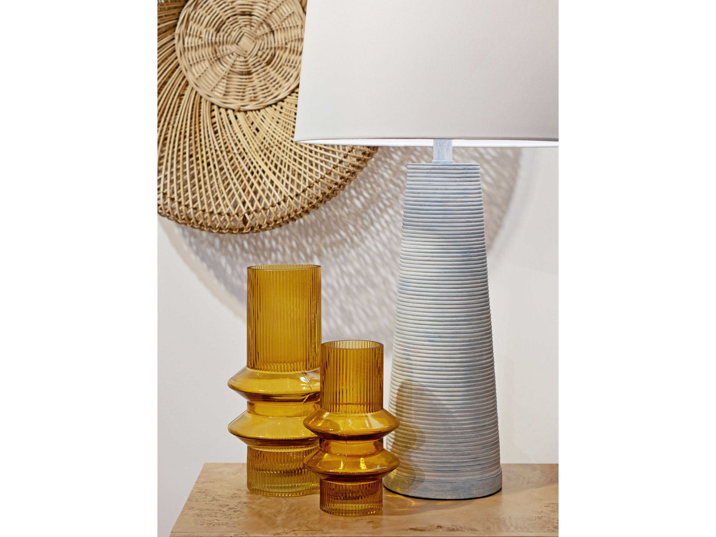 Large Yellow Glass Flower Vase