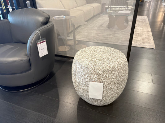 Brown and White Blended Textured Pouf