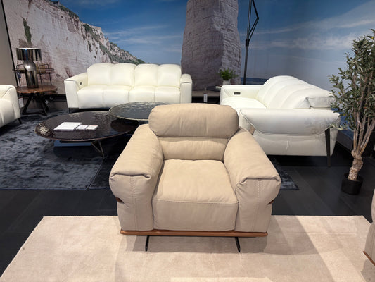 Gray Leather Armchair