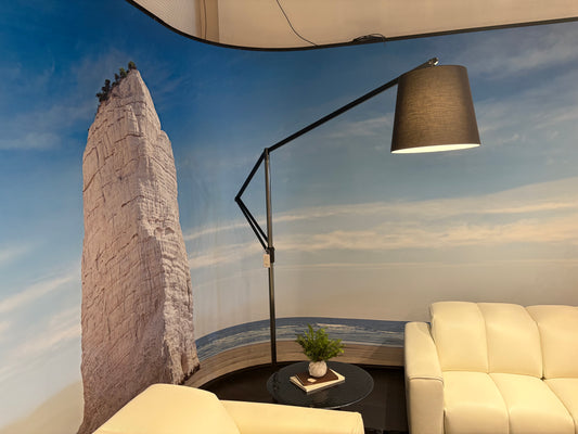 Silver Floor Lamp w/ Adjustable Arm