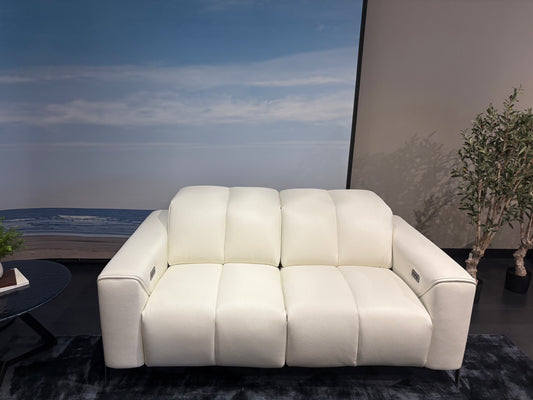 White Leather RX Power Love Seat