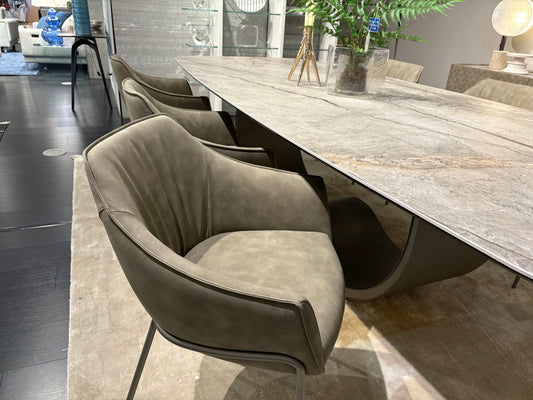 Gray Leather Dining Chair