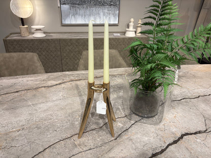 Gold Sculpted Candle Holder