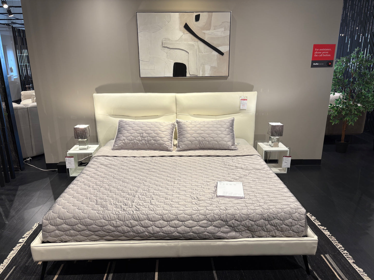 White King Sized Upholstered Bed