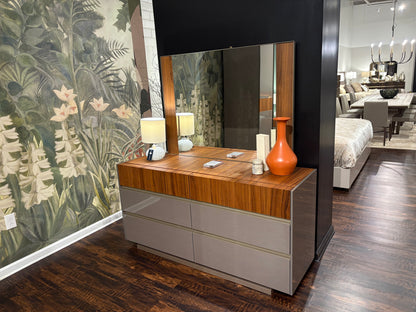 Dual Tone Wood Dresser w/ Mirror