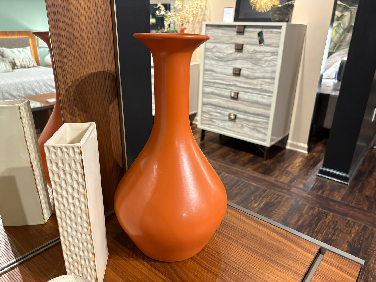 Burnt Orange Class Flower Vase