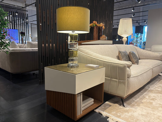 Square Gold Top End Table