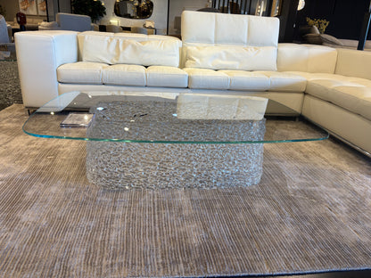 Rectangular Coffee Table with Interwoven Glass Base