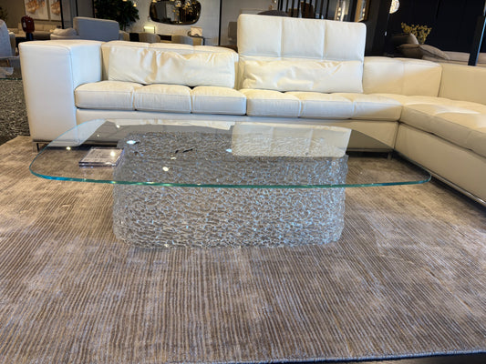 Rectangular Coffee Table with Interwoven Glass Base