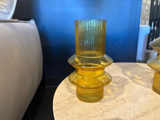 Yellow Glass Flower Vase