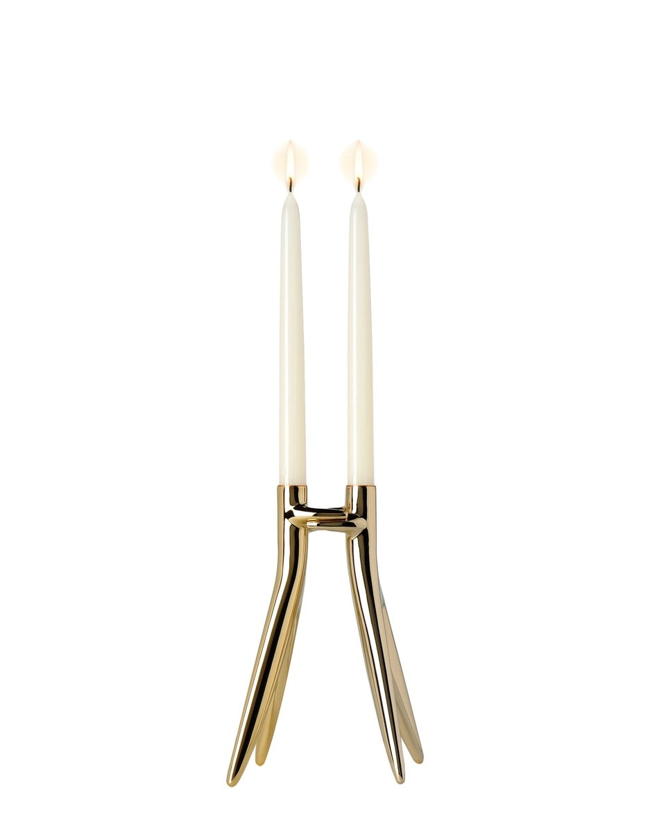 Gold Sculpted Candle Holder