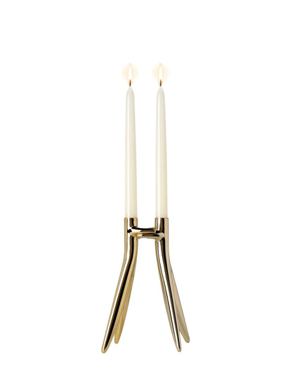 Gold Sculpted Candle Holder