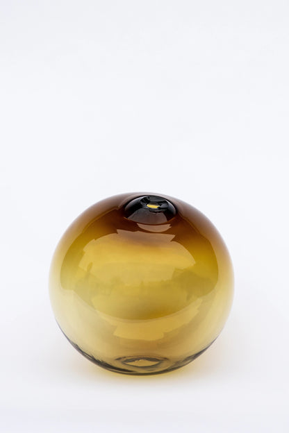Small Amber Glass Sphere Vase